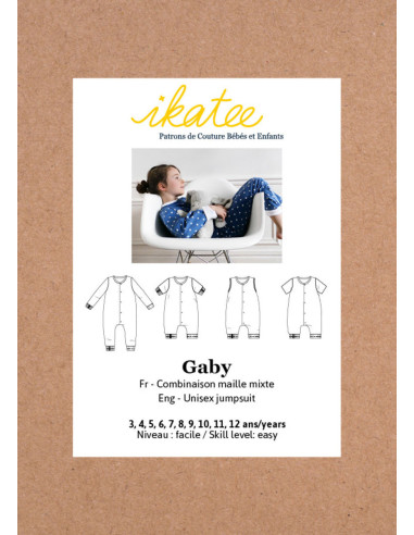 Patron combi pyjama mixte Gaby - Ikatee