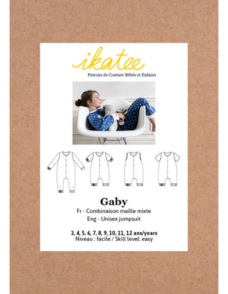 Patron combi pyjama mixte Gaby - Ikatee