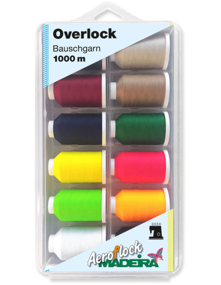 Boite de 12 cônes de fil mousse Aeroflock 1000 m Madeira
