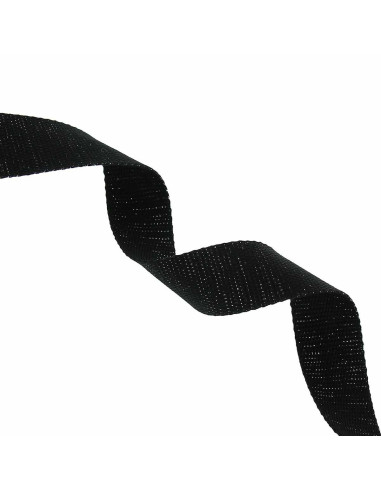 Sangle coton pour sac scintillante - Noir