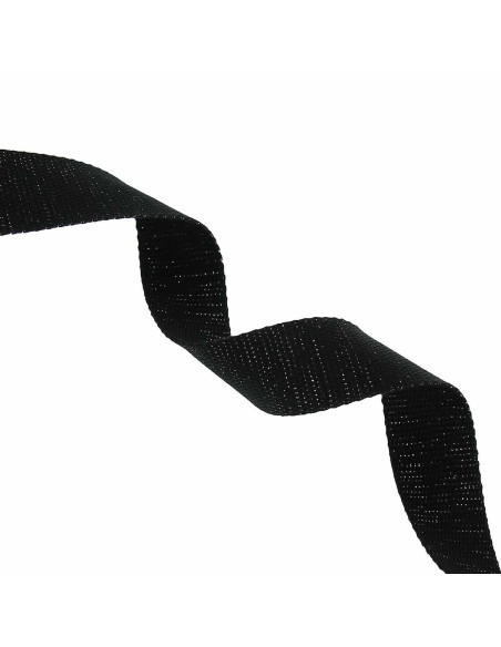 Sangle coton pour sac scintillante - Noir