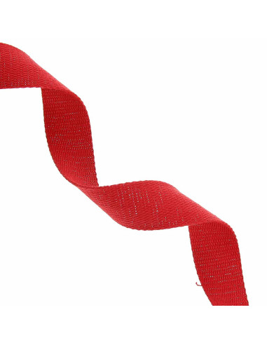 Sangle coton pour sac scintillante - Rouge