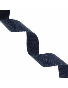 Sangle coton pour sac scintillante - Bleu marine