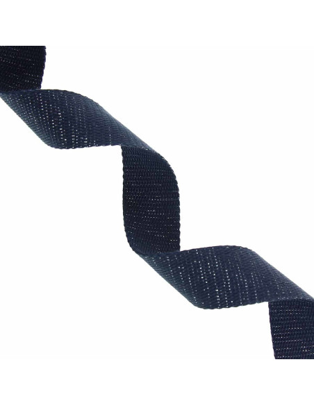 Sangle coton pour sac scintillante - Bleu marine