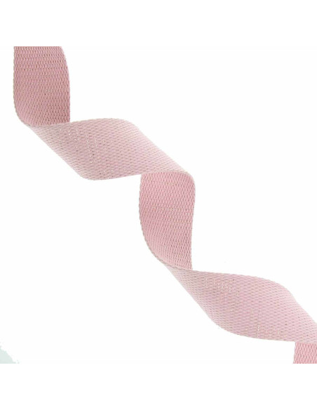 Sangle coton pour sac scintillante - Rose