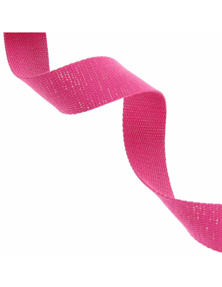 Sangle coton pour sac scintillante - Fuchsia