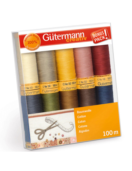 Set de 10 fils à coudre coton Gütermann - Automne