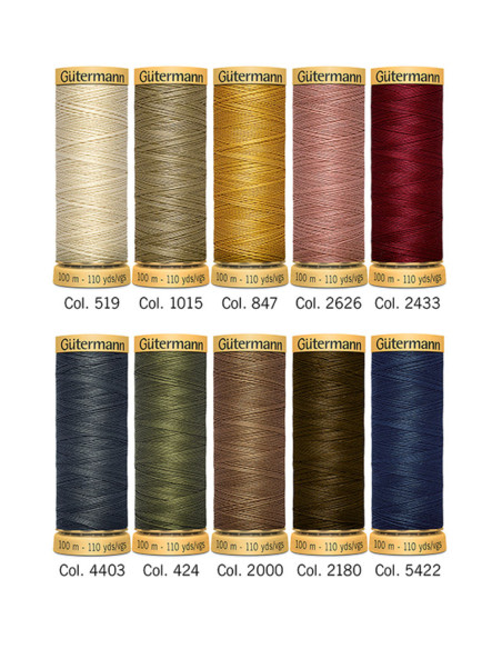 Set de 10 fils à coudre coton Gütermann - Automne