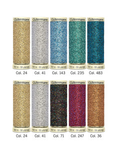 Set de 10 fils à coudre Gütermann - Fil effet métallisé 2
