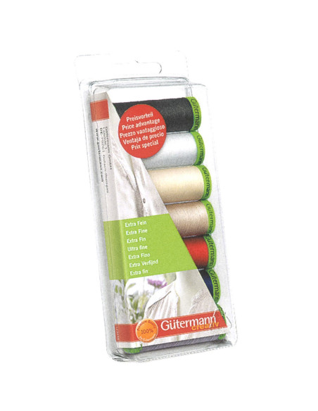 Set de 7 fils à coudre polyester Gütermann - Extra fin