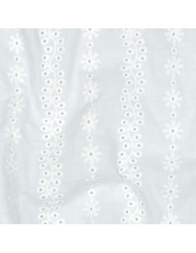 Tissu broderie anglaise Capucine - Blanc