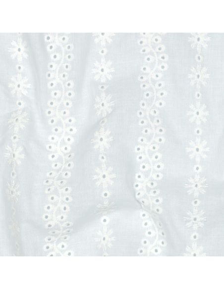 Tissu broderie anglaise Capucine - Blanc