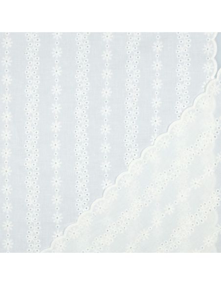 Tissu broderie anglaise Capucine - Blanc
