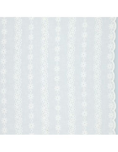 Tissu broderie anglaise Capucine - Blanc