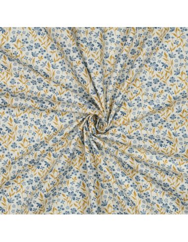 Tissu popeline de coton Romy - Bleu