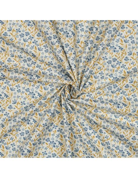 Tissu popeline de coton Romy - Bleu