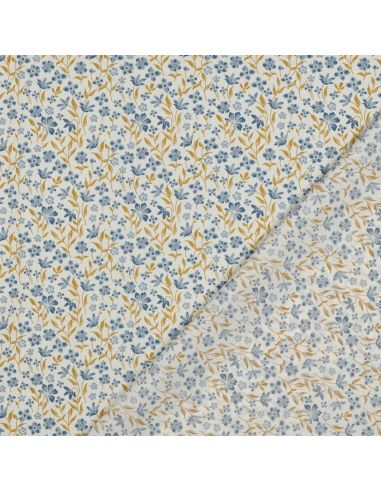Tissu popeline de coton Romy - Bleu
