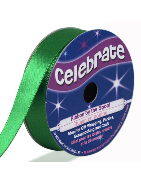 Ruban satin Celebrate vert foncé - 13 mm x 6 mètres