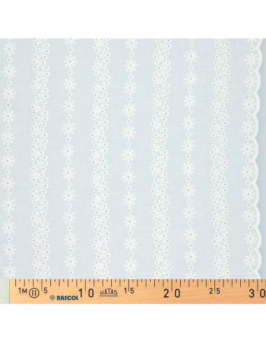 Tissu broderie anglaise Capucine - Blanc