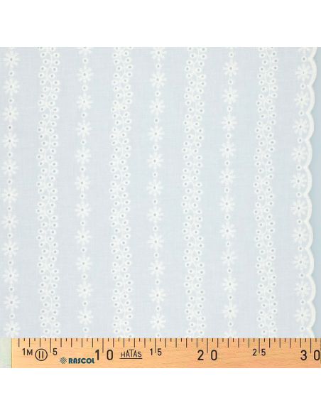 Tissu broderie anglaise Capucine - Blanc