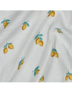 Tissu double gaze imprimé - Citrons 2