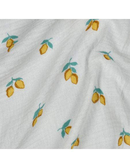 Tissu double gaze imprimé - Citrons