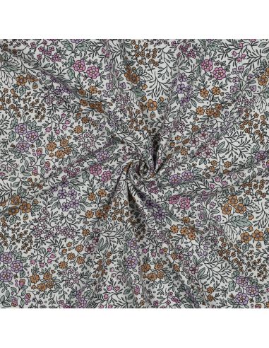 Tissu viscose - Fleurette blanc cassé