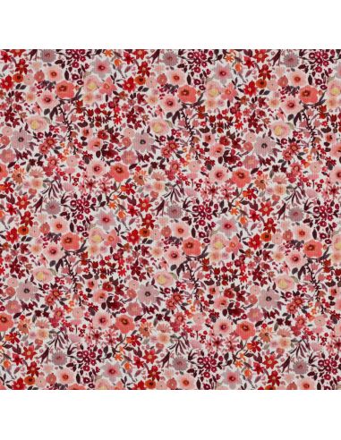 Tissu jersey coton maille côtelé - Romantique rouge