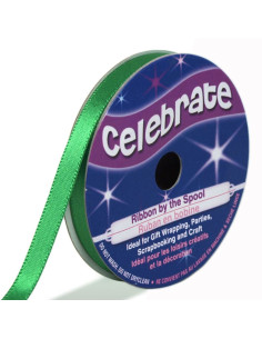 Ruban satin Celebrate vert foncé - 6 mm x 6 mètres