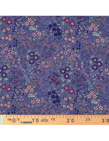 Tissu viscose - Fleurette violette