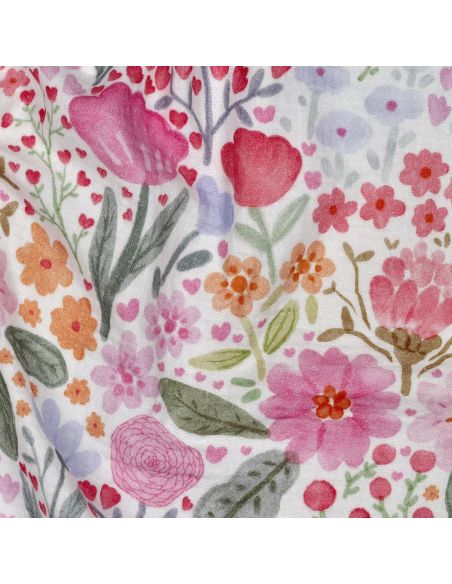 Tissu double gaze imprimé - Champs de fleurs