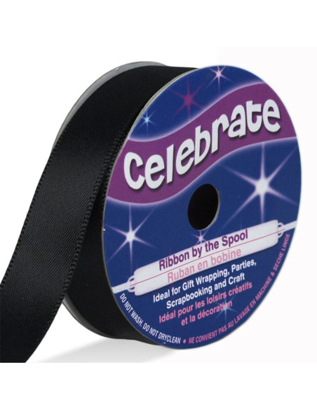 Ruban satin Celebrate noir - 13 mm x 6 mètres