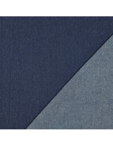 Tissu jeans coton léger - Bleu denim