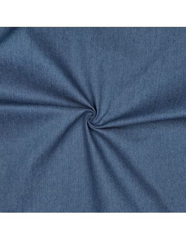 Tissu jeans coton léger - Bleu moyen