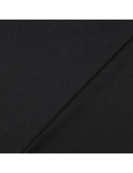 Tissu lin coton - Noir