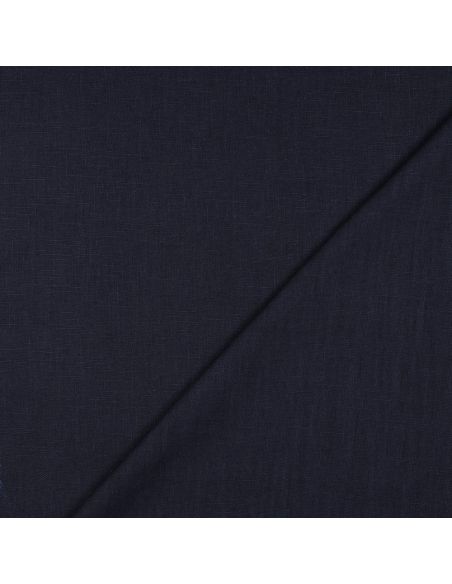 Tissu lin coton - Bleu marine