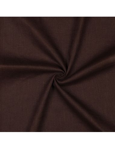 Tissu lin coton - Chocolat