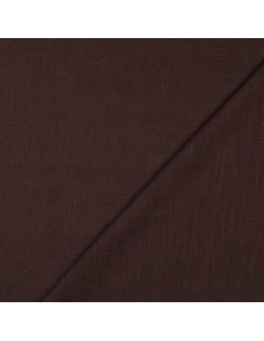 Tissu lin coton - Chocolat