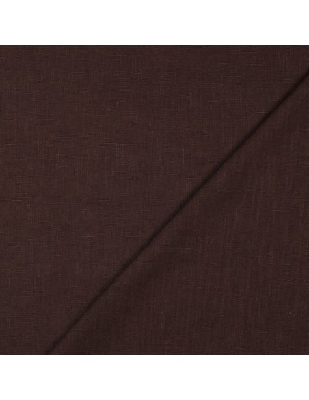 Tissu lin coton - Chocolat