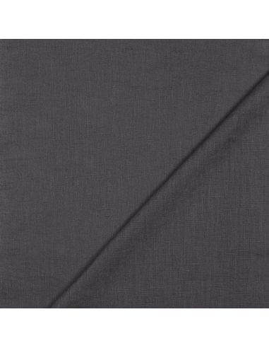 Tissu lin coton - Gris anthracite