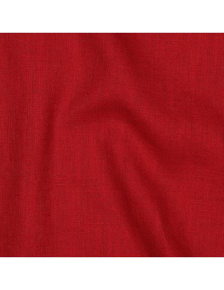 Tissu lin coton - Rouge carmin