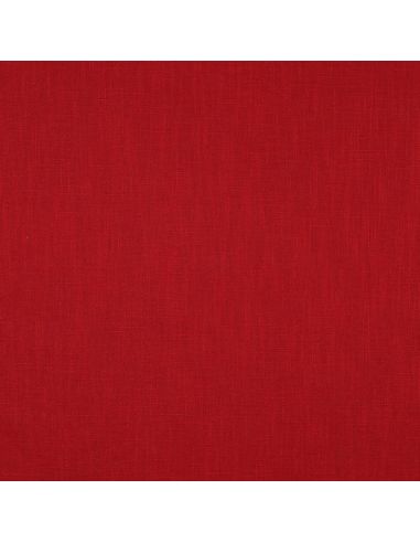Tissu lin coton - Rouge carmin