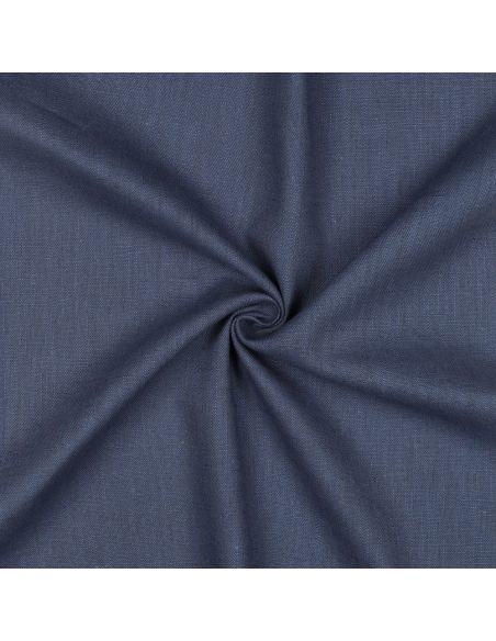 Tissu lin coton - Bleu jeans