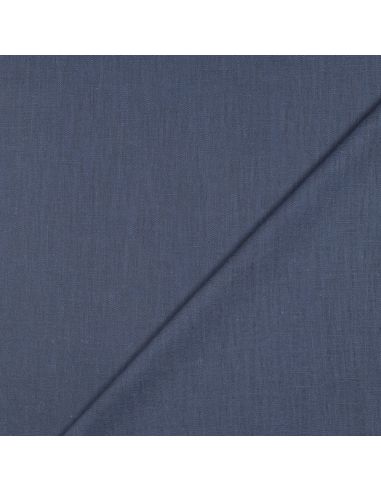 Tissu lin coton - Bleu jeans