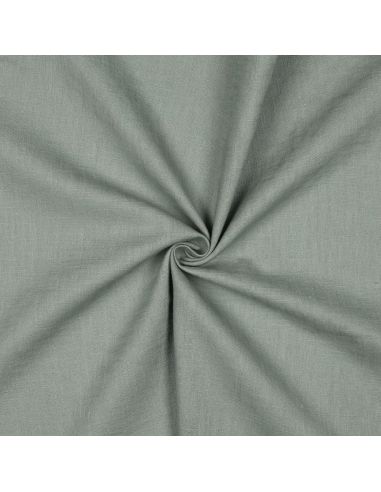 Tissu lin coton - Vert de gris