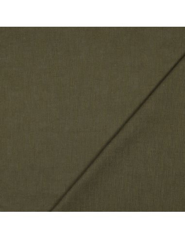 Tissu lin coton - Kaki