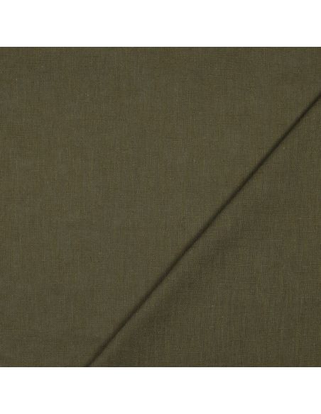 Tissu lin coton - Kaki