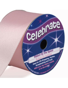 Ruban satin Celebrate rose - 38 mm x 4 mètres