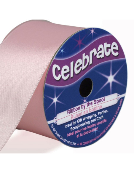 Ruban satin Celebrate rose - 38 mm x 4 mètres