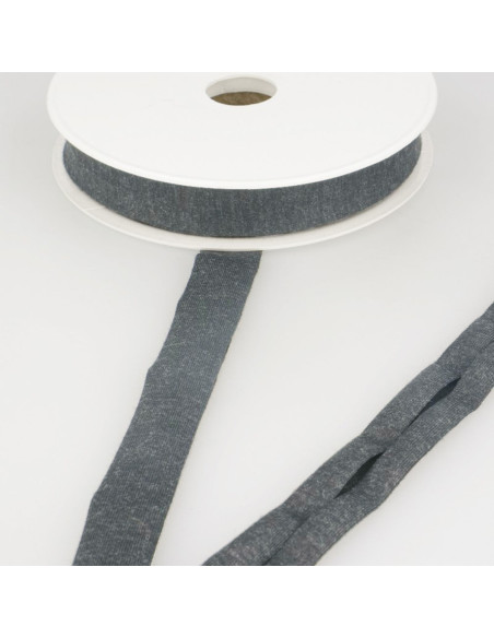 Biais jersey viscose - Gris anthracite